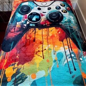 Paint Splatter Gamer Remote Snuggle Blanket